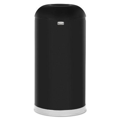 Rubbermaid Commercial Round Top Open Top Waste Receptacle 15 gal 15" Diameter Black Steel R32EGLBK