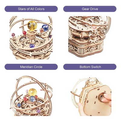 Детские куклы Etokfoks Starry Night 3D Wooden Music Box Puzzle Kit for Adults 84 Piece DIY Mechanical Model Plays Memory from Cats Gift — фото 7