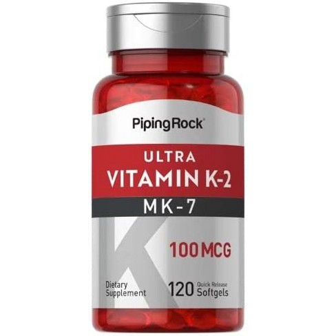 Piping Rock Vitamin K2 Mk-7 | 100 Mcg | 120 Softgels : Target