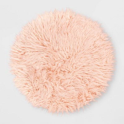 3' Faux Fur Round Kids' Rug Pink - Pillowfort™ : Target