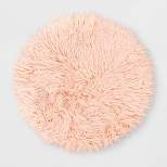 3' Faux Fur Round Rug Pink - Pillowfort™