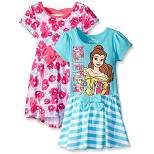 Girl's 2-Pack Disney Princess Belle Believe In You Floral and Stripe Casual Dress Set for Toddler