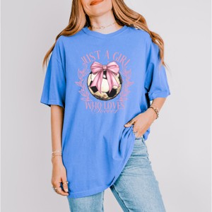 Simply Sage Market Just A Girl Who Loves Soccer Coquette Garment Dyed Tee - 1 of 4