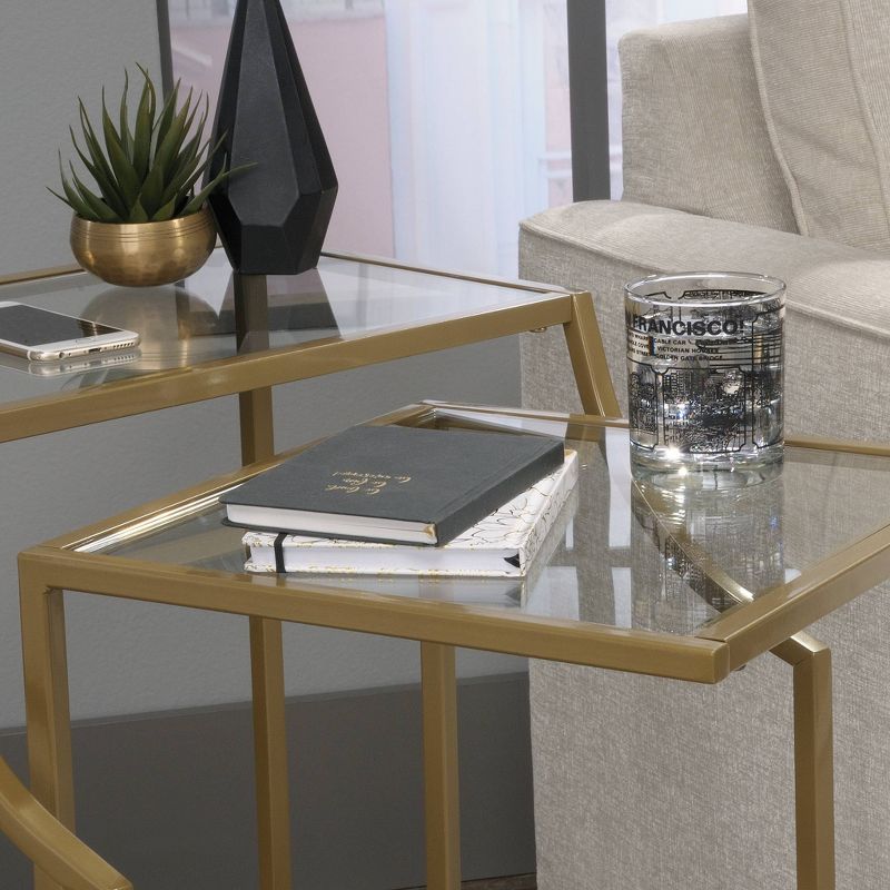 2pc International Lux Nesting Accent Tables Satin Gold - Sauder, 6 of 8