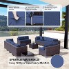 ALAULM 14 Pieces Outdoor Patio Furniture Set Outdoor Sectional Rattan Sofa Set Brown Manual Wicker Patio Conversation Set - 3 of 4