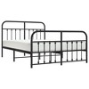 vidaXL Metal Bed Frame with Headboard and Footboard Black 53.1 in.x74.8 in. - 3 of 4