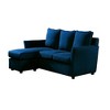 HOMES: Inside + Out Henri Upholstered Sofa Dressy Blue: Modern L-Shaped, Microfiber, Wood Legs, Foam Filled - 3 of 4