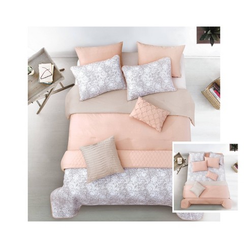Riverbrook Home Katie Layered Comforter Coverlet Set Blush Taupe