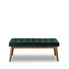 Vynxaria Modern Green Velvet Bench ¨C Stylish Comfort for Any Space - 3 of 4