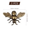 Itopfox 2pcs Gold Brass Bee Figurines Mini Animal Insect Statues for Home Office Desk Table Garden Indoor Decorative Collectible - 4 of 4