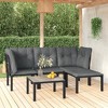 vidaXL 5 Piece Patio Lounge Set Black and Gray Poly Rattan - 2 of 4