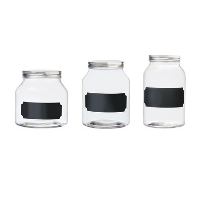 Amici Home Venice Glass Storage Canister, Assorted Set of 3 Sizes