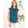 Allegra K Women's Cute Tie Neck Sleeveless Ruffle Button Down Chiffon Summer Shirt - 2 of 4
