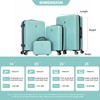 4-piece ABS lightweight suitcase, 14 inch makeup box, aircraft wheels (14/20/24/28) LIGHT BLUE - 3 of 4