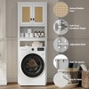 GustoWave Farmhouse Bathroom Storage Cabinet Organizer with Rattan Doors, Freestanding Wood Above Toilet Storage with Adjustable Shelf - 3 of 4