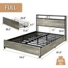 LOVMOR Full Queen King Size Platform Bed Frame with LED Lights, Charging Station, No Box Spring Needed, Easy Assemble - 3 of 4