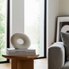 Modern Abstract Ceramic Sculpture - Minimalist White Ceramic Decorative Object for Home, Office & Living Room - Contemporary Accent Decor - 8" White - 3 of 4
