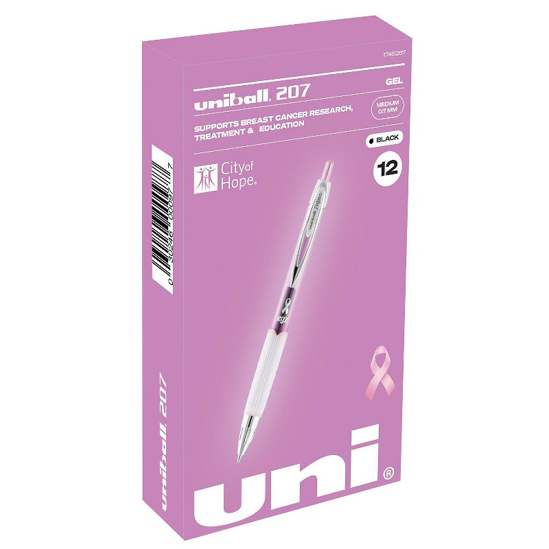 uni-ball 207 Pink Ribbon RT Retractable Gel Pens Medium Point 751774, 1 of 10