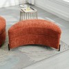 Hrinhom 32.7" W Half Moon Storage Ottoman,Modern Chenille Footstool with Metal Legs - 2 of 4