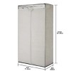 Single Tier Zippered Steel Adult Clothes Closet, 36", Grey Pumice, Bedroom - 2 of 4