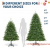 4.5FT/6FT/7.5FT/9 FTPre-Lit Artificial Christmas Tree w/ Multi-Color Lights Green PE & PVC Xmas Tree Hinged Branches & Foldable Metal Stand - 2 of 4