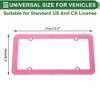 Unique Bargains Stainless Steel Car License Plate Frame Bracket with Screws Caps 4 Hole Round Hole Wide Frame - 4 of 4