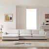 TIRAMISUBEST 134" L Shaped Cloud Couch  Oversized Corduroy Sectional USB Cup Holder Deep Seat with 50" Chaise for Living Room - 3 of 4