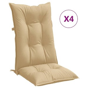 vidaXL Highback Chair Cushions 4-Piece Set - Outdoor/Indoor Seat Pads, Melange Beige Polyester Fabric, 47.2" x 19.7" x 2.8", for Garden, Patio, Office - 1 of 4