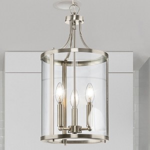 Urban Ambiance Luxury Modern Farmhouse Indoor Chandelier,  20-3/4''H x 10"W x 10''D,  Brushed Nickel Finish, UHP4608 - 1 of 4