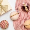 Northlight Plaid and Striped Christmas Ball Ornaments - 2.75" - Burgundy and Peach - Set of 4 - 2 of 4