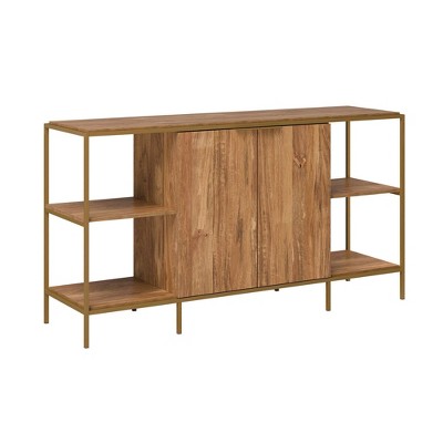 International Lux Modern TV Stand: Adjustable Shelf, Cable Management, Metal Frame - Sauder