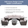 Sapphtopaz Patio Furniture Set Outdoor Rattan Sectional Conversation Sofa with Acacia Wood Legs and Coffee Table for Garden, Terrace - 4 of 4