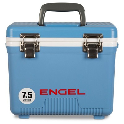  Engel 7.5-Quart 8-Can EVA Gasket Seal Ice and DryBox Cooler with Carry Handles and Shoulder Strap, Blue 