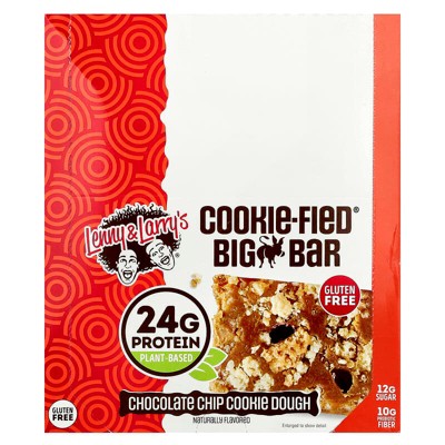 Lenny & Larry's, Cookie-Fied® Big Bar, Chocolate Chip Cookie Dough, 12 Bars, 3.17 oz