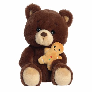 Aurora Small Barista Bear Holiday Festive Stuffed Animal Gingerbread Man 9" - 1 of 4