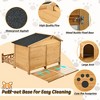 Lyngins Wooden Dog House Outdoor, Raised Floor (2" Clearance), Cabin Style Dog Kennel with Asphalt-Roof Porch, Outdoor & Indoor Dog Crate - 3 of 4