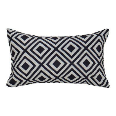 1 Pc 12" x 20" Polyester Linen Leisure Zipper Sofa Decorative Pillow Cover Black Square  - PiccoCasa