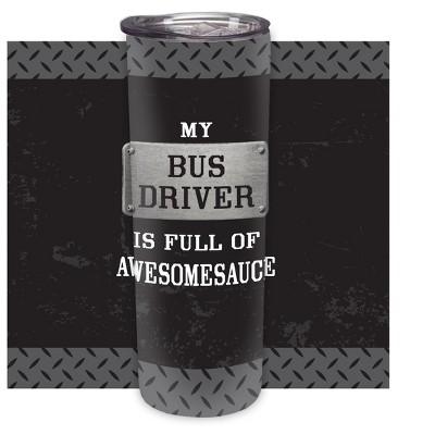 Elanze Designs Bus Driver Awesomesauce Grey Tread 20 ounce Stainless Steel Travel Tumbler
