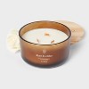 3-Wick Amber Glass Wooden Wick Rose and Cedar Jar Candle 20oz - Threshold™ - image 3 of 3