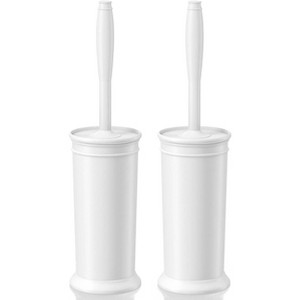 2-Pack Extra Long Toilet Brush Set with Covered Holders - Deep Cleaning Reach, Space-Saving Design, Ultimate Value for Bathrooms - 1 of 4