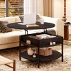 WOWLIVE 27"W Lift-Top Wood Coffee Table, Small Round Cocktail Table with Storage for Living Room, CT007 - 2 of 4