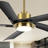 Airsurfer 60" Electroplated Ceiling Fan with LED Light & Remote, 5 ABS Blades, Quiet DC Motor for Indoor Living Room or Bedroom - 2 of 4