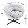 Kumasinova Ergonomic Office Chair, Modern 360° Swivel Club Chair/Accent Chair with Removable Cushion, Round Home Office Desk Chair, Black Metal Base - 3 of 4
