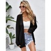 Womens Summer Lightweight Cardigan Long Sleeve Open Front Loose Beach Crochet Cover Up - 4 of 4
