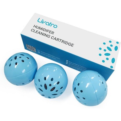 Livatro Humidifier Cleaning Ball, Cleans Mold & Bacteria, Prevents Hard Water Build-Up, Removes Odor & White Dust, For All Humidifiers & Fish Tanks