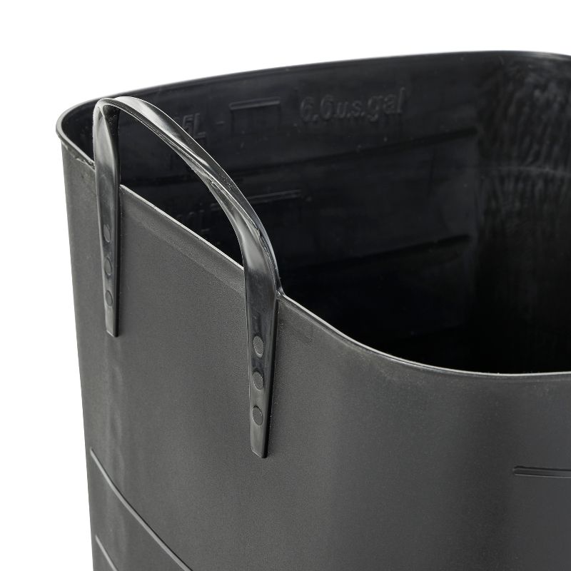 Life Story Flexible Tub Basket 25 Liter/6.6 Gallon Plastic Multifunction Storage Tote Bin with Handles, Black (6 Pack), 5 of 7