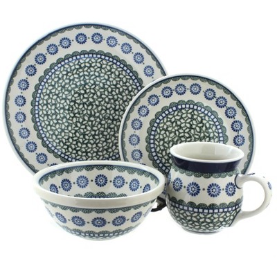 Blue Rose Polish Pottery Maia 16 Piece Dinner Set