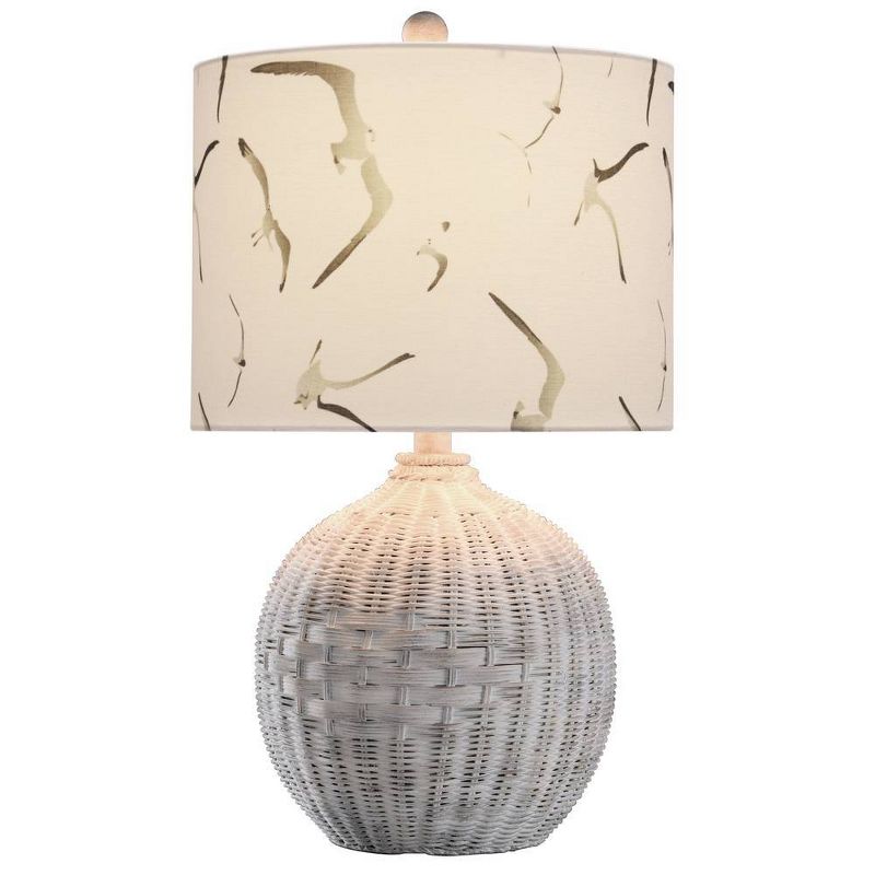 Piper&#39;s Harbor Rattan Seagull Print Shade Table Lamp White - StyleCraft, 6 of 11