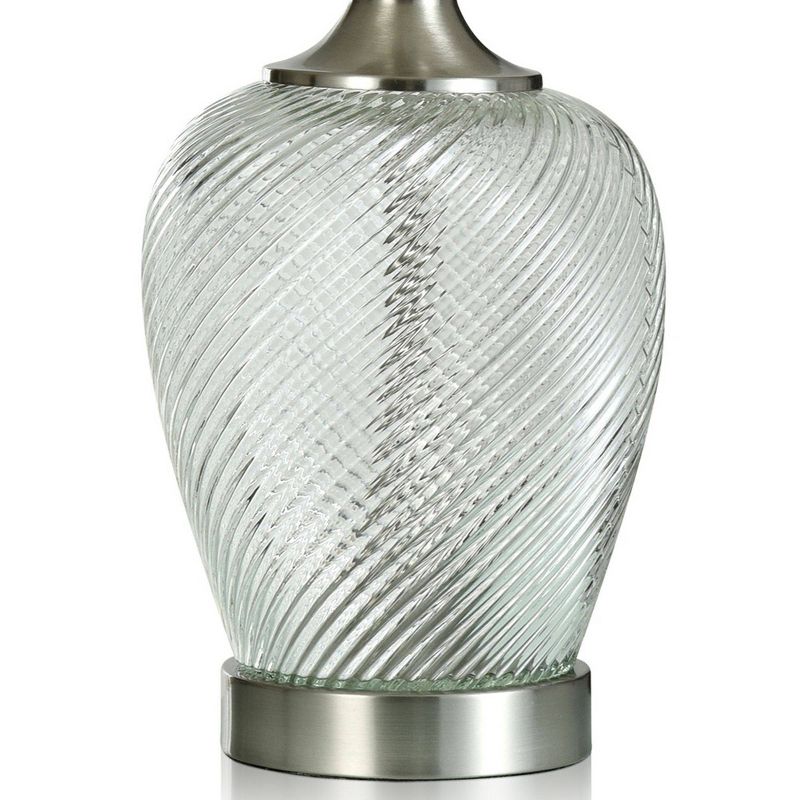 Elyse Ribbed Clear Glass Table Lamp - StyleCraft, 4 of 7
