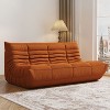 SYFERLORY Armless 3-Seat Togo THREE Seater Large Bean Bag Sofa，Orange - 3 of 4